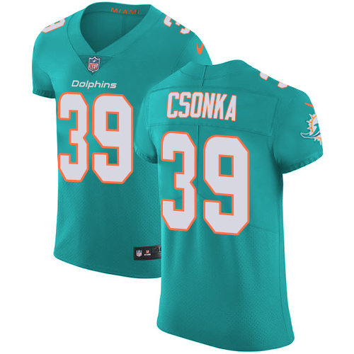 Nike Dolphins #39 Larry Csonka Aqua Green Team Color Men's Stitched NFL Vapor Untouchable Elite Jersey - Click Image to Close